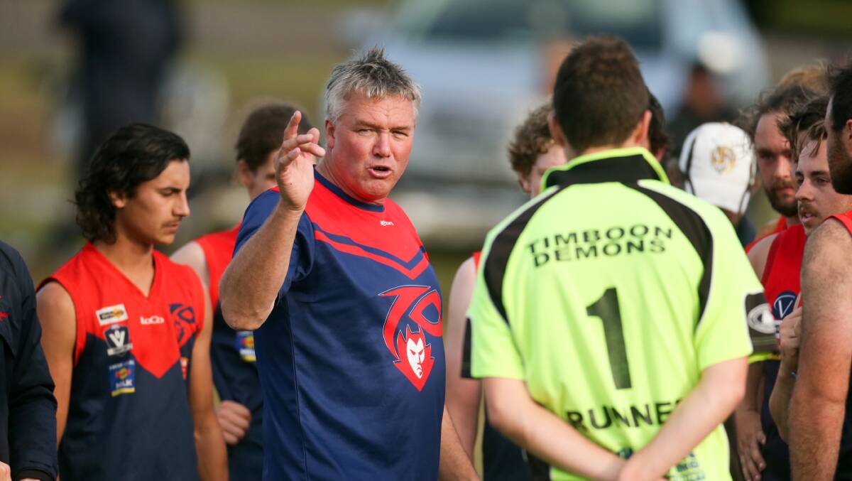 DONE FOR NOW: Dennis Hobbs has stepped down as Timboon Demons coach. Picture: Chris Doheny