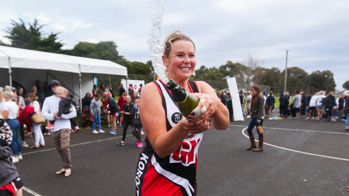 BIG DAY: Koroit's Emily Batt celebrates the 2017 open premiership. She wil play her 250th Hampden league game on Saturday. Picture: Morgan Hancock