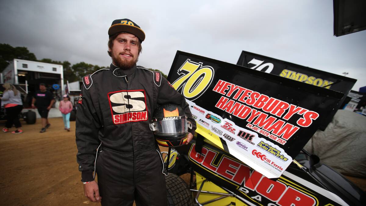 ALL CLEAR: Simpson driver Matt Symons, pictured here in 2016, escaped surgery after a heavy crash at Allansford's Premier Speedway on Sunday night.