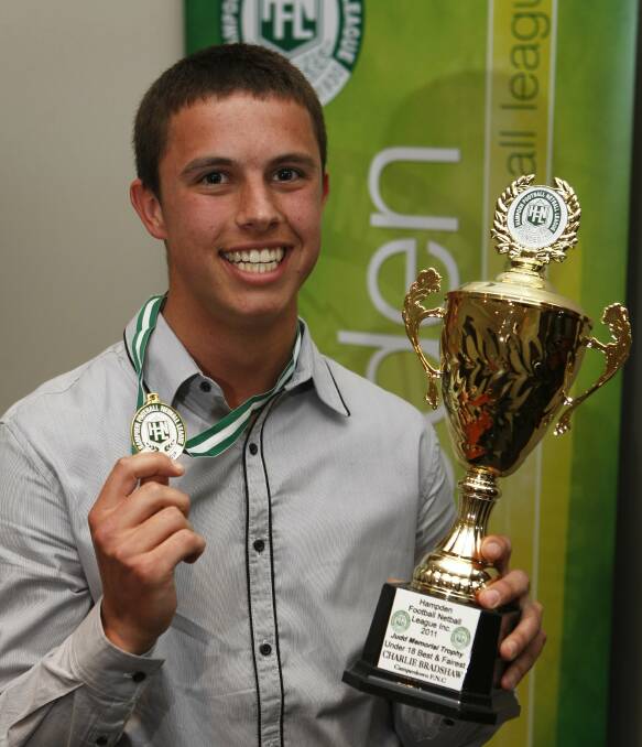 BEST AND FAIREST: Charlie Bradshaw won the Hampden league's Judd Cup, awarded to the best under 18 player, in 2011.