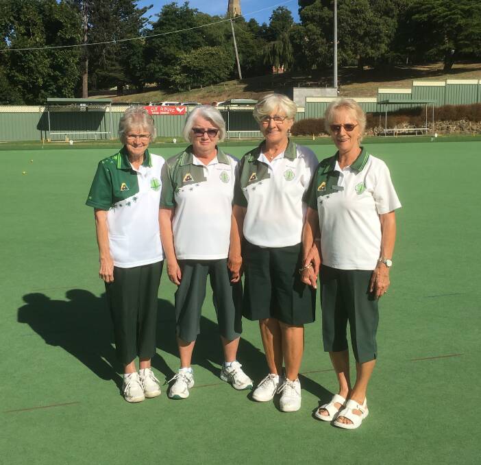 SUPER RINK: (L-R) Val Solly, Wendy Jelbart, Val Hasell, and Annette Millard have been  a dominant force for City Gold in the WDBD top-grade Tuesday pennant.