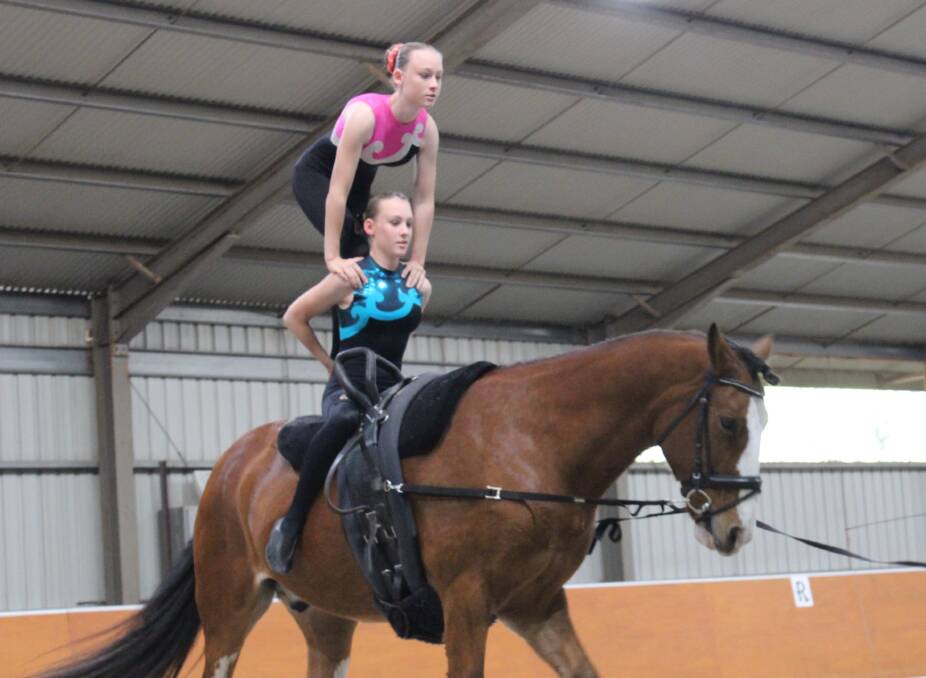 ON FIRE: Emerson and Milla Fuss were standouts for the Van Someren Equestrian Vaulting team over the weekend.