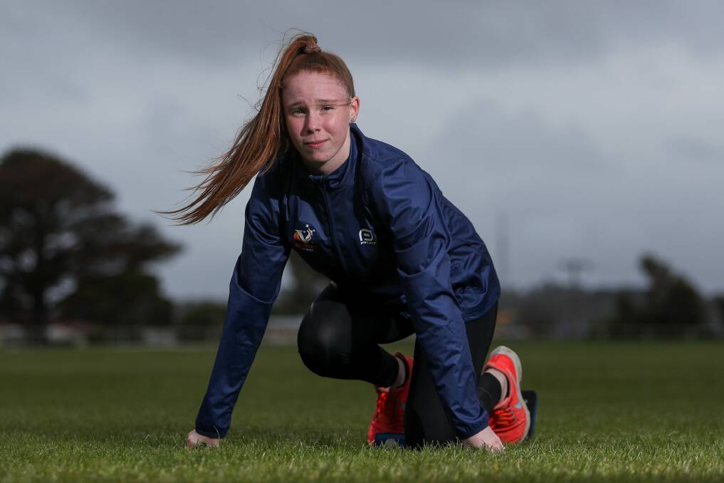 IDEAL WARM UP: Grace Kelly says she uses the school athletics circuit to prepare for her season. Picture: Morgan Hancock