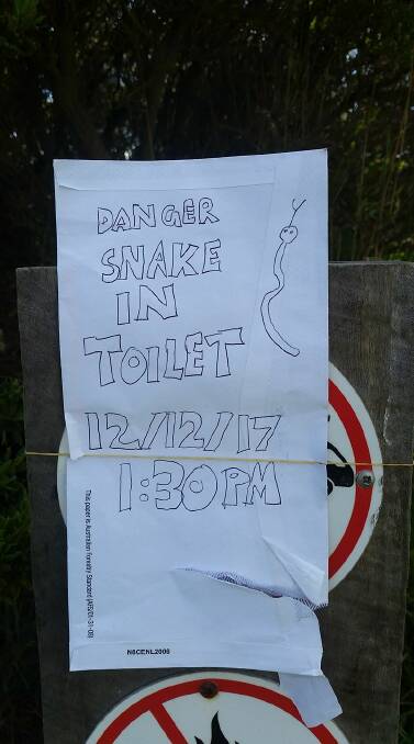 A Nullawarre resident snapped this note near Childers Cove this week.