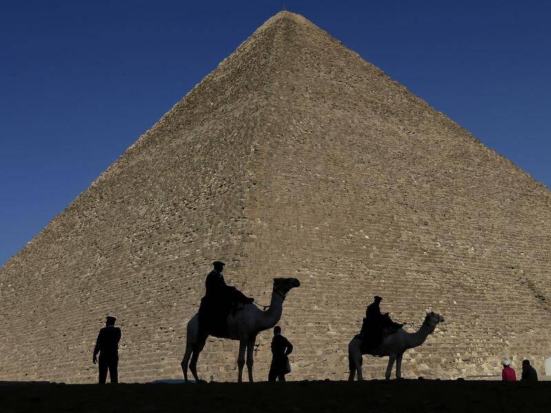 Archaeologists say a long corridor has been detected inside the Great Pyramid of Giza. (AP PHOTO)