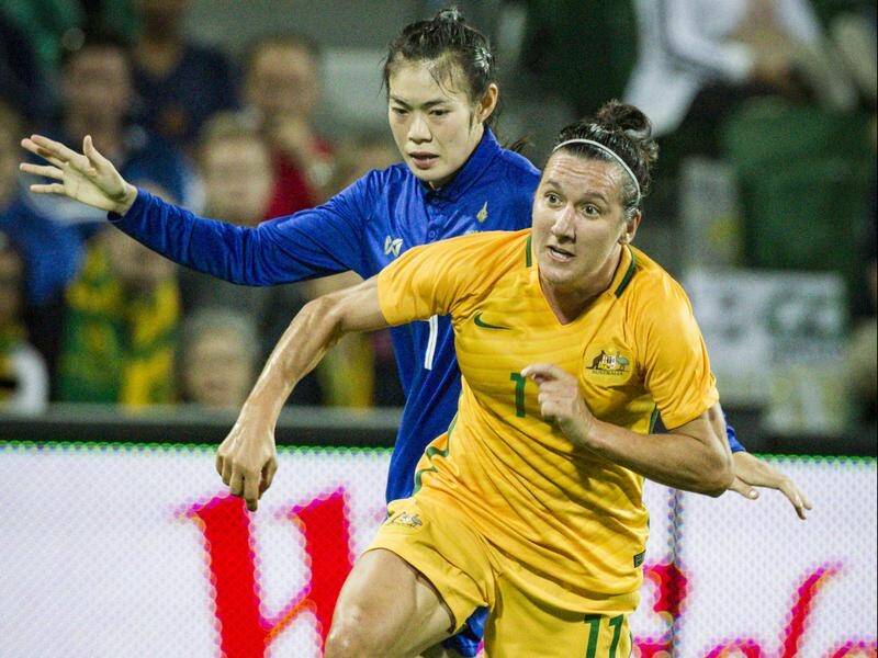 Lisa De Vanna scored twice for Australia in the March 26 friendly against Thailand in Perth.