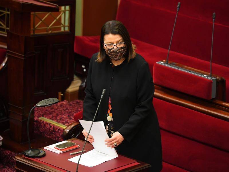 Jenny Mikakos has refused to answer questions during a brief sitting of Victoria's upper house.