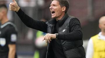 Frankfurt's outgoing head coach Oliver Glasner wants to leave with a German Cup win. (AP PHOTO)