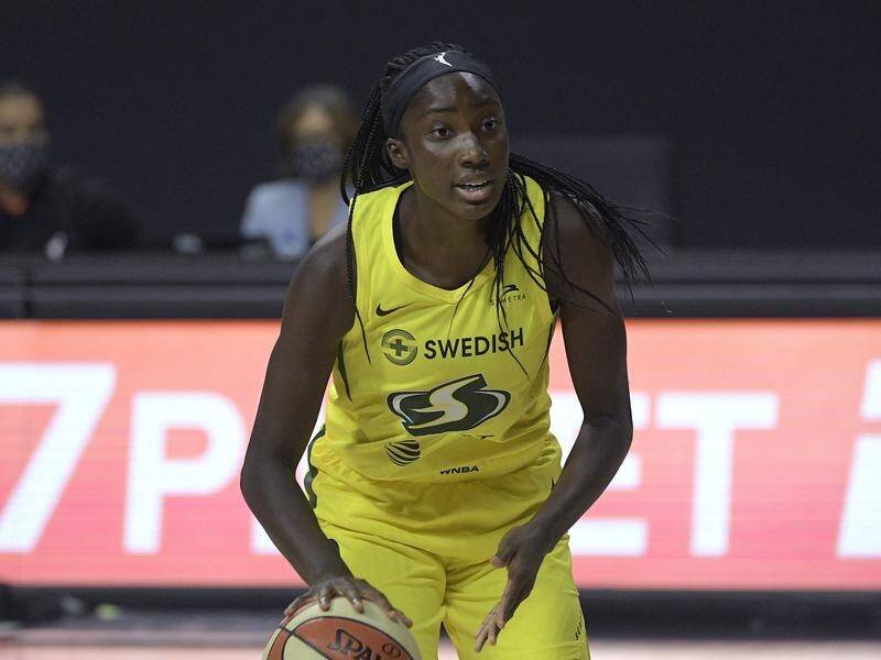 Ezi Magbegor is preparing for the WNBL season after winning a WNBA title with Seattle.