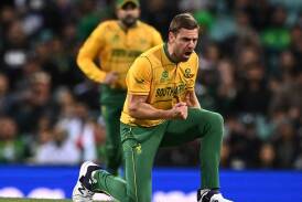 Proteas paceman Anrich Nortje will miss the World Cup in India with a back injury. (Dan Himbrechts/AAP PHOTOS)