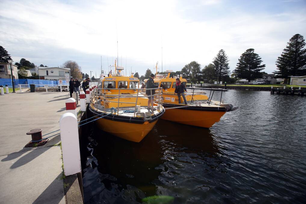 Warrnambool and Portland Coast Guard boats refuel in Port Fairy. Picture:DAMIAN WHITE