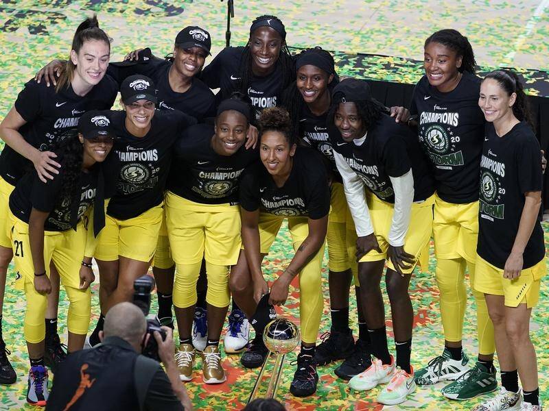 The Seattle Storm celebrate winning their fourth WNBA title by sweeping the Las Vegas Aces.