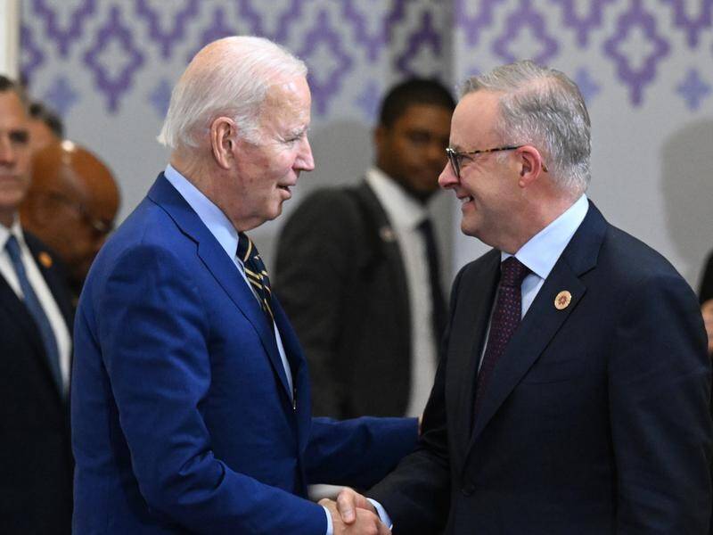 Joe Biden and Anthony Albanese discussed security deals, climate and engagement with the Pacific. (Mick Tsikas/AAP PHOTOS)