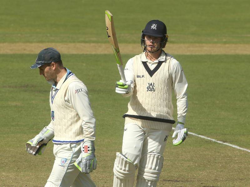A Will Pucovski (R) half-century has Victoria in a strong position in the Shield final against NSW.
