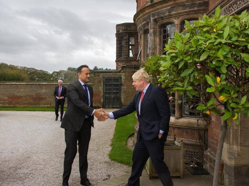 Irish Prime Minister Leo Varadkar (L) and British Prime Minister Boris Johnson have held talks.