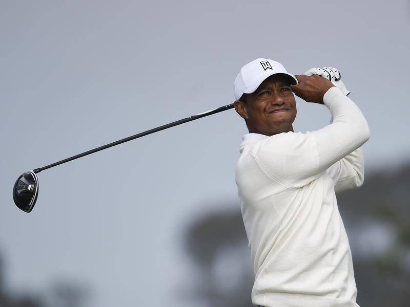 Tiger Woods is joined on four-under by Aussies Marc Leishman and Jason Day at Torrey Pines.
