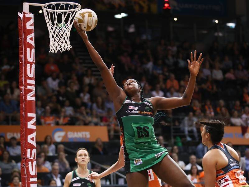 Jhaniele Fowler looms as a dominant force for West Coast Fever in the Super Netball grand final