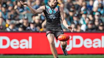 Jeremy Finlayson has booted five goals in Port Adelaide's big AFL win over Hawthorn. (Matt Turner/AAP PHOTOS)