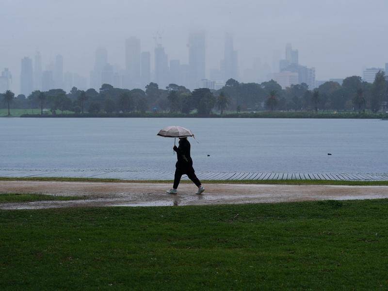 Victoria's rain event is forecast to peak on Thursday along with wind gusts of up to 100km/h. (Michael Dodge/AAP PHOTOS)