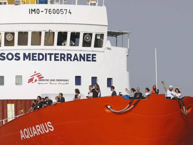Fifty-eight people are aboard the MV Aquarius which lies off the coast of Marseilles (file).