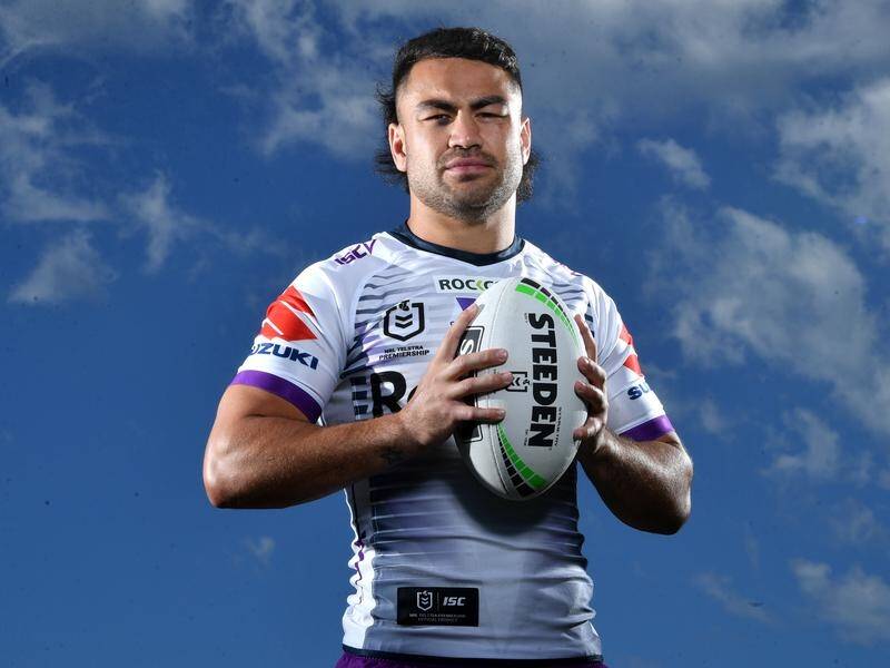Cameron Smith is confident the Storm can win the NRL title with halfback Jahrome Hughes (pic).