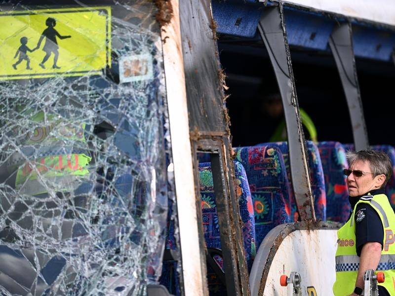 Victoria to look at mandating seat belts on buses after a crash left several kids badly injured. (Joel Carrett/AAP PHOTOS)