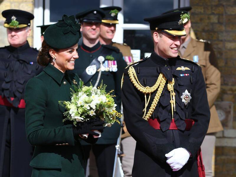 The Duke and Duchess of Cambridge have celebrated St Patrick's Day with the Irish Guards..