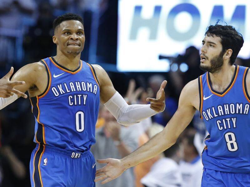Oklahoma City's Russell Westbrook has run riot against Utah in the Thunder's 71-46 NBA playoff win.