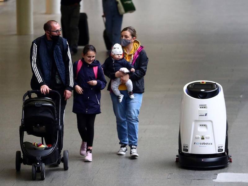 St Pancras International station in London has started using ultraviolet light cleaning robots.