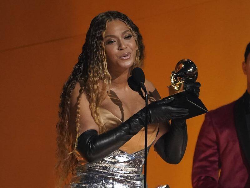 Beyonce has collected a total of 32 Grammys, claiming the record as the award's most decorated. (AP PHOTO)