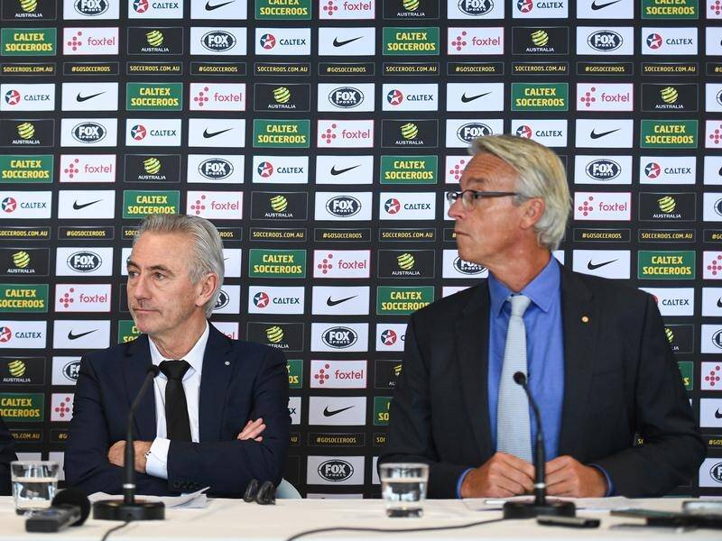 FFA chief David Gallop (R) admits nothing is set in stone for a World Cup farewell home friendly.