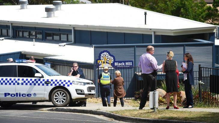 Police at Black Hill Primary School in Ballarat on Thursday. Photo: Ballarat Courier