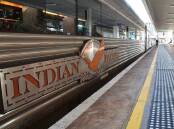 The iconic Indian Pacific train service across the Nullarbor has been cancelled due to flooding. (Rebecca Le May/AAP PHOTOS)
