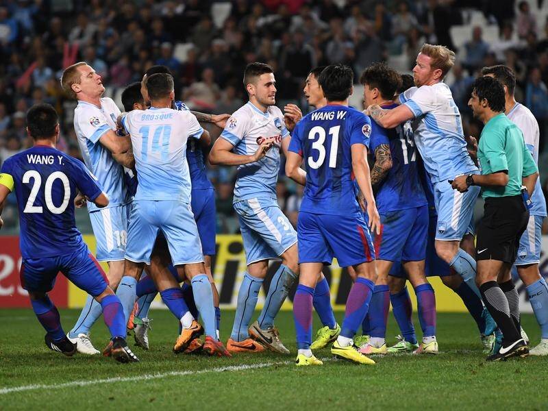 Sydney FC are out of the ACL, a late all-in brawl marring their 0-0 draw with Shanghai Shenhua.