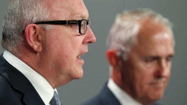 Attorney-General George Brandis has committed the Turnbull govenment to holding a same sex marriage plebiscite this year. Photo: Janie Barrett