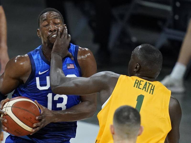 Duop Reath made his mark during Australia's exhibition basketball game against the US in Las Vegas.