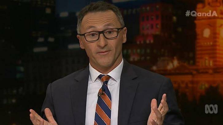 Richard Di Natale hit out at Malcolm Turnbull over marriage equality. Photo: ABC Q&A