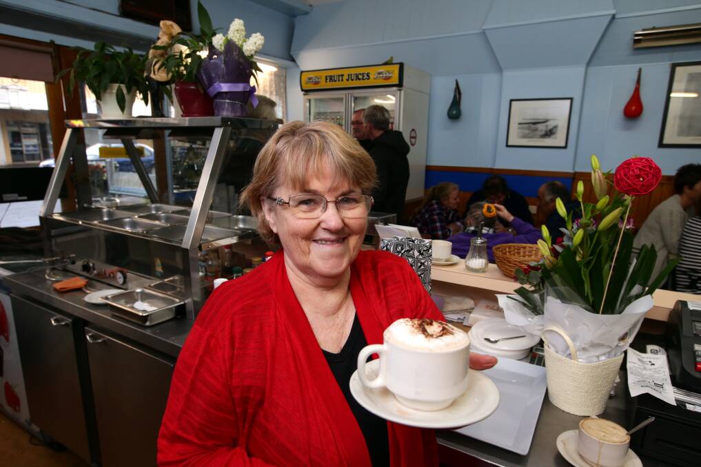Roslyn Tampion has served up the last cuppa at the Savoy cafe in Liebig Street after it closed its doors yesterday.  140629DW58 Picture: DAMIAN WHITE 
Warrnambool Savoy Cafe closed it s doors after  
and Alan  
retired today here Roslyn is holding cappuccino