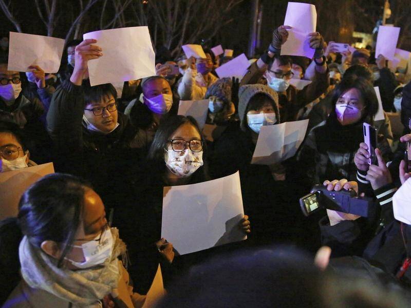 Public dissent is growing with blank paper protests at China's tough zero-COVID-19 policy. (AP PHOTO)