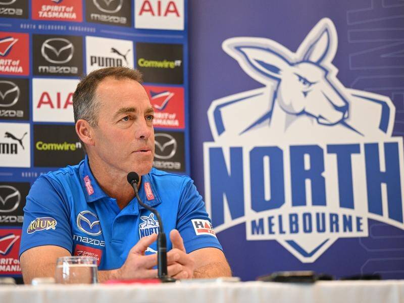 North Melbourne coach Alastair Clarkson says he was defending the club in his latest clash. (James Ross/AAP PHOTOS)