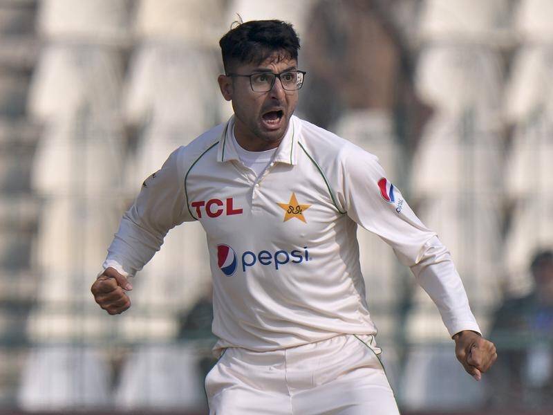 Pakistan's Abrar Ahmed has torn through England in the second Test with seven wickets on debut. (AP PHOTO)