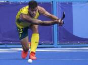 Blake Govers scored twice to earn Australia's men's hockey team a 5-4 win over India in Adelaide. (AP PHOTO)