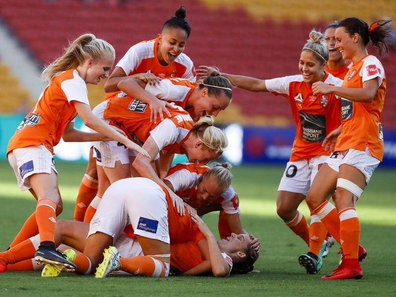 The Brisbane Roar have won the W-League premiership for the third time, beating Canberra United 4-1.