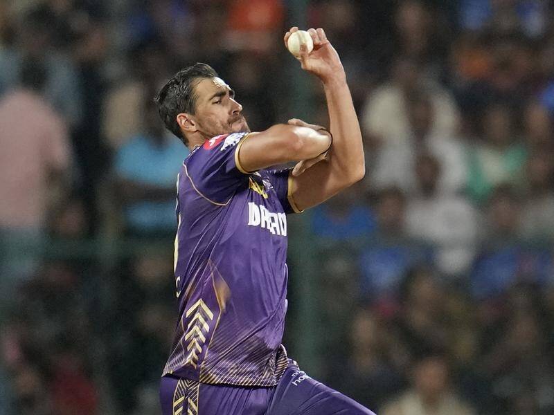 Mitchell Starc has endured another wicketless match in the IPL as his KKR side lost to CSK. (AP PHOTO)