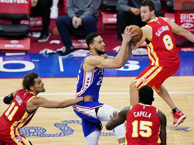 Ben Simmons makes another shot as the Philadelphia 76ers beat the Atlanta Hawks 126-104 on Friday.