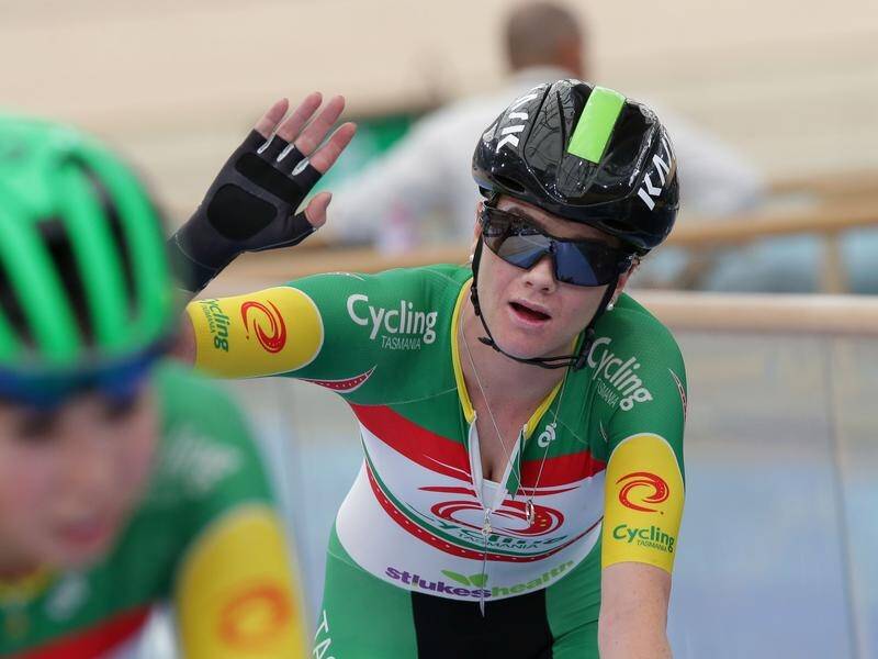 Amy Cure (file) has won the 25km women's points race at the track national cycling in Brisbane.