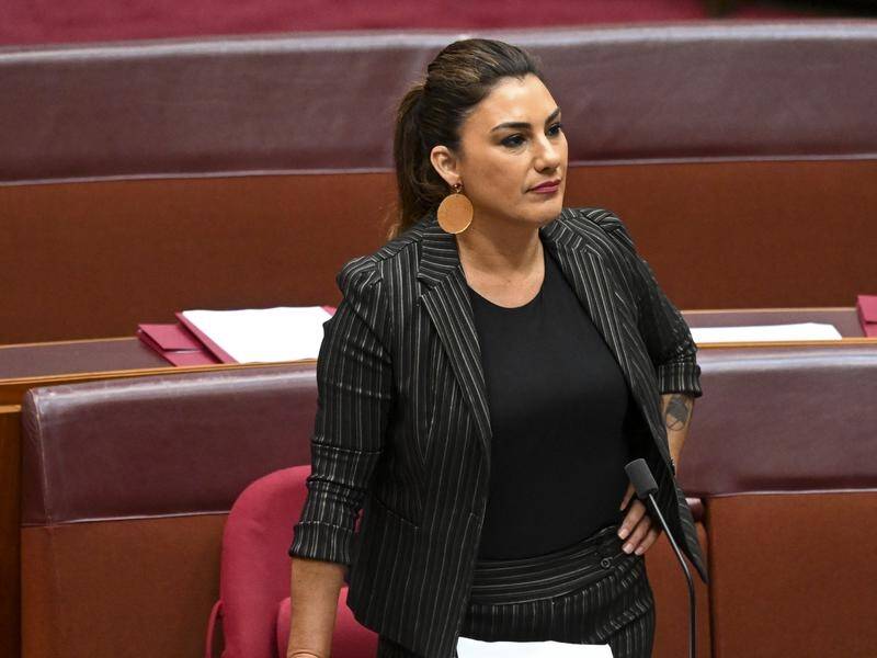 Greens Senator Lidia Thorpe says 'she's not going anywhere' but has conceded she 'made a mistake'. (Lukas Coch/AAP PHOTOS)