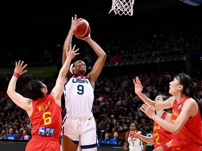 A'ja Wilson scored 20 points to help the US beat China 77-63 in the FIBA World Cup in Sydney. (Dan Himbrechts/AAP PHOTOS)