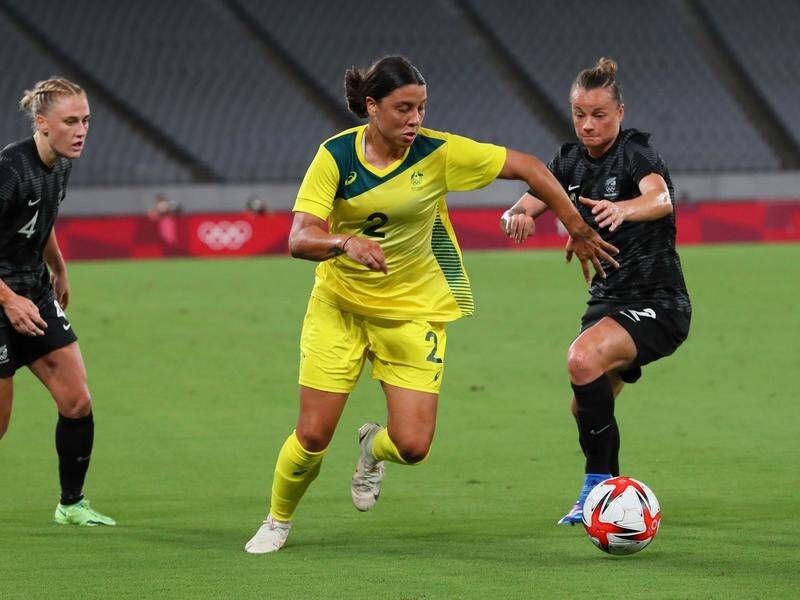 Sam Kerr provided the inspiration and a goal as the Matildas beat New Zealand 2-1 at the Olympics.