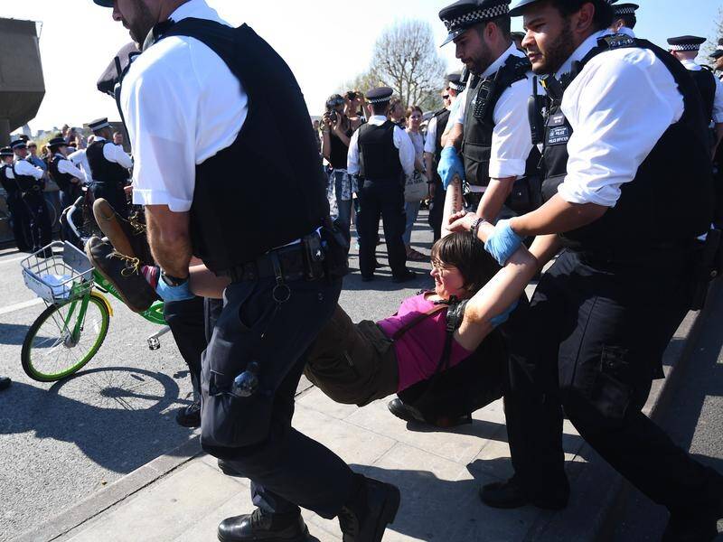 London police have arrested 750 people as climate change activists continue to occupy landmarks.